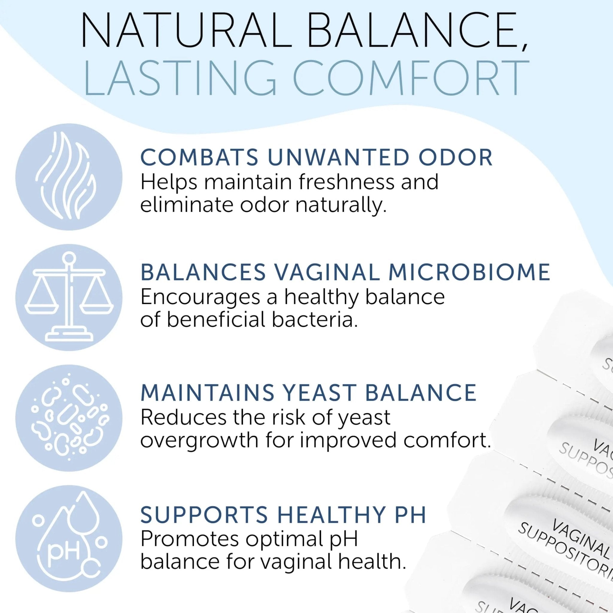 Vaginal Probiotics for Women | Boric Acid For Women | pH Balance for Women | Yeast Infection Care | Natural Defense Against Fishy Odor, Burning and Excess Discharge | 12 Vaginal Suppositories - TrustMedUSA