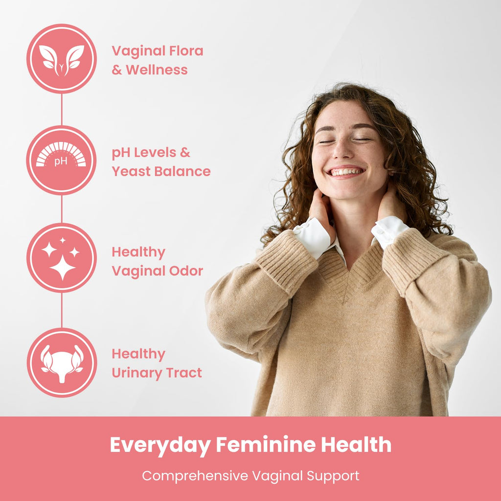 Vaginal Probiotics for Women pH Balance | 50 Billion CFU Womens Probiotic + Cranberry Pills for Vaginal Health, Healthy Odor, Yeast, Urinary Tract | Vegan Women's Probiotics and Prebiotics Supplement - Maple Wellness Supplements