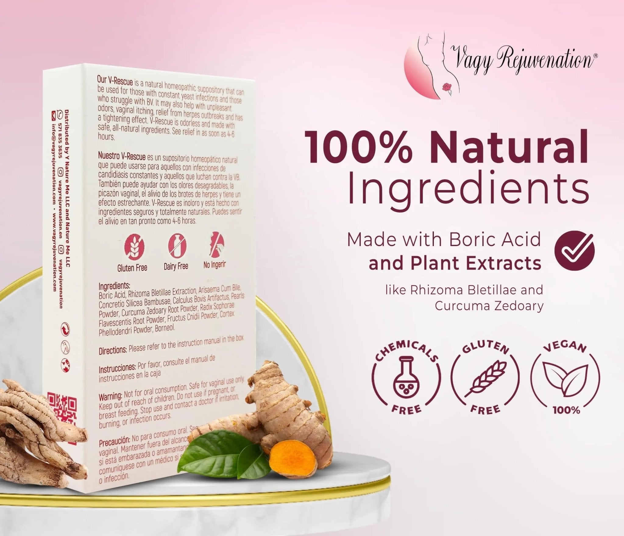 Vagy Rejuvenation V-Rescue - 500 mg Boric Acid 14 Vaginal Applications - Feminine Health - TrustMedUSA