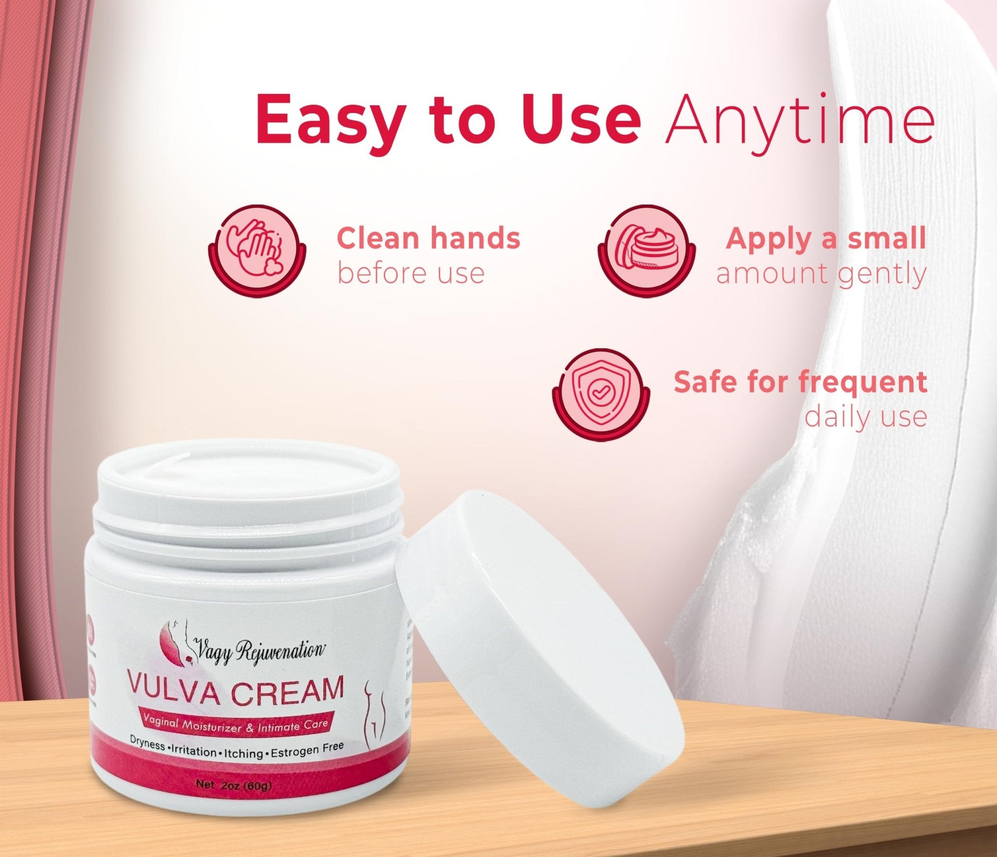 Vagy Rejuvenation Vulva Cream – Hydrating Vulva Moisture Cream for Women – Soothes Vaginal Itch, Alleviates Vaginal Dryness – Natural Vagina Cream with Sea Buckthorn & Hyaluronic Acid - Maple Wellness Supplements
