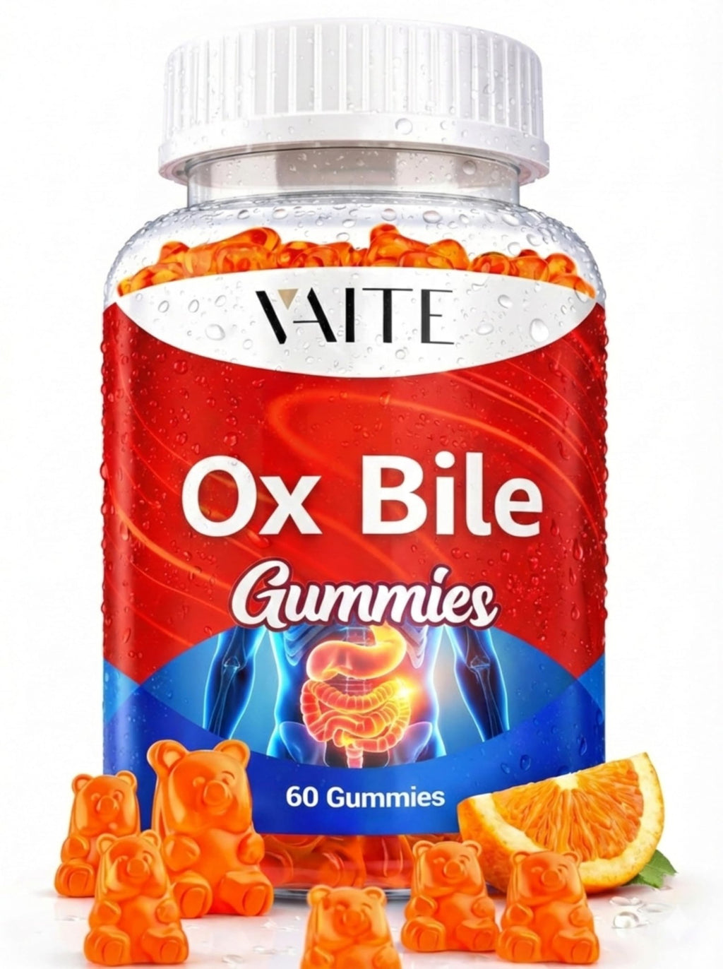 VAITE Ox Bile Gummies – 500mg Digestive Support for Gallbladder & Gut Health – Non-GMO, Sugar-Free Supplement – Helps Nutrient Absorption & Bile Flow – 60 Easy-to-Chew Bile Acid Chewables - TrustMedUSA