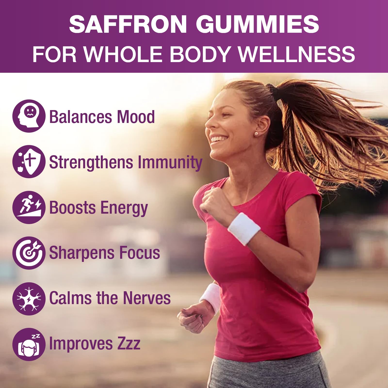 VAJYKEWJY Saffron Gummies (88.5 mg) with Magnesium — Enhanced with St. John’s Wort, Rhodiola, Ashwagandha & Vitamins B6, B12, D3 for Mood & Focus Support — 60 Count - TrustMedUSA