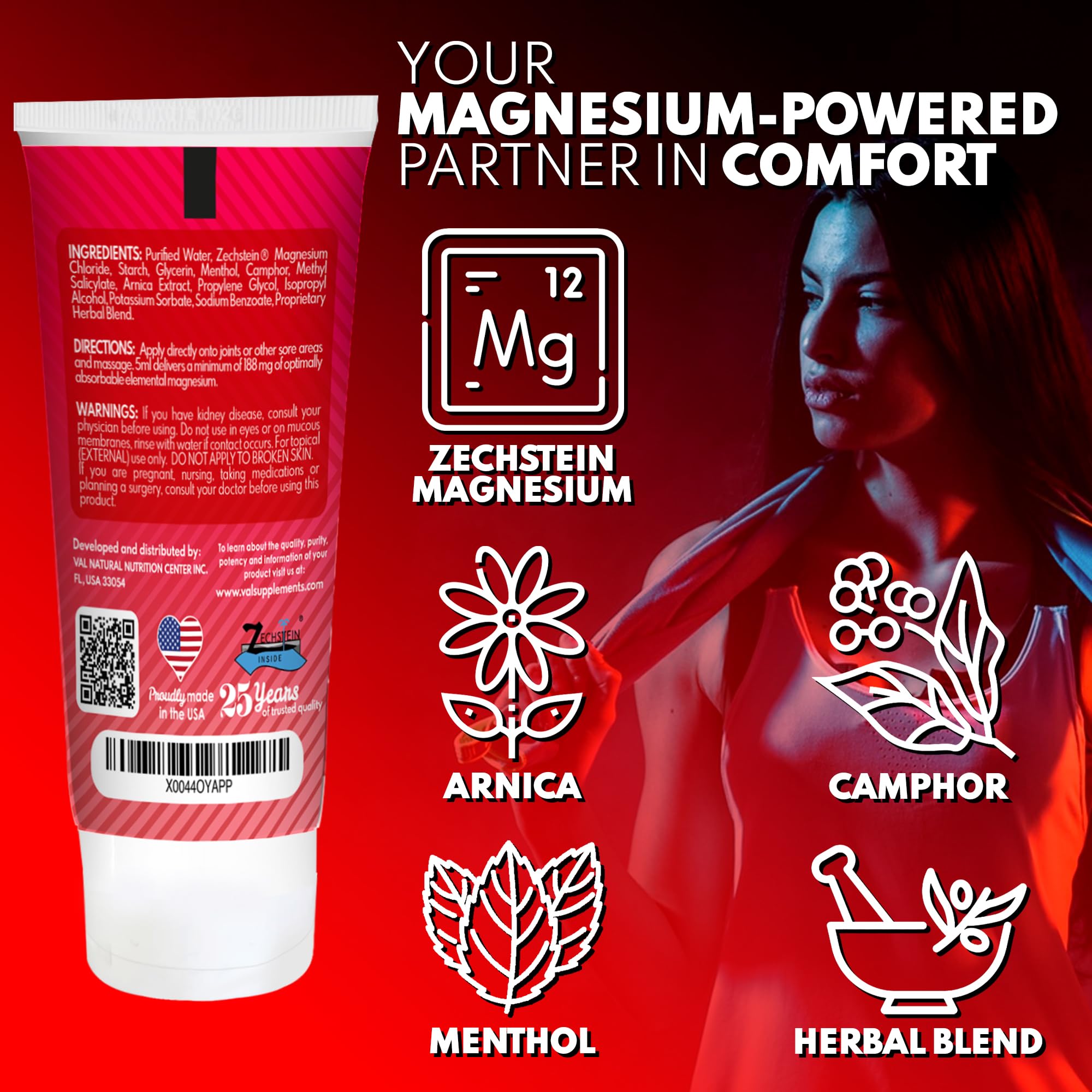 VAL Lombardi Relax Balance Magnesium Lotion | Arnica, Camphor & Menthol | Fast Relief for Joints, Muscles, Back, Shoulders, Feet | Non-Greasy | 5oz - TrustMedUSA