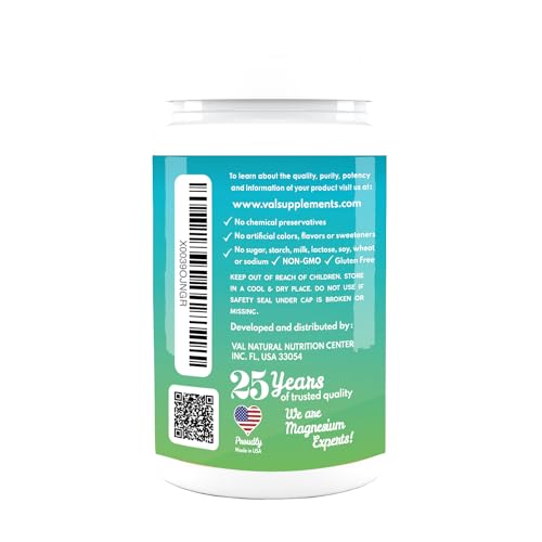 VAL Triple Magnesium Complex 400mg (Glycinate, Taurate & Citrate) for Muscle Relaxation, Sleep & Calm Energy, Vegan, Non-GMO, 90 Capsules - TrustMedUSA