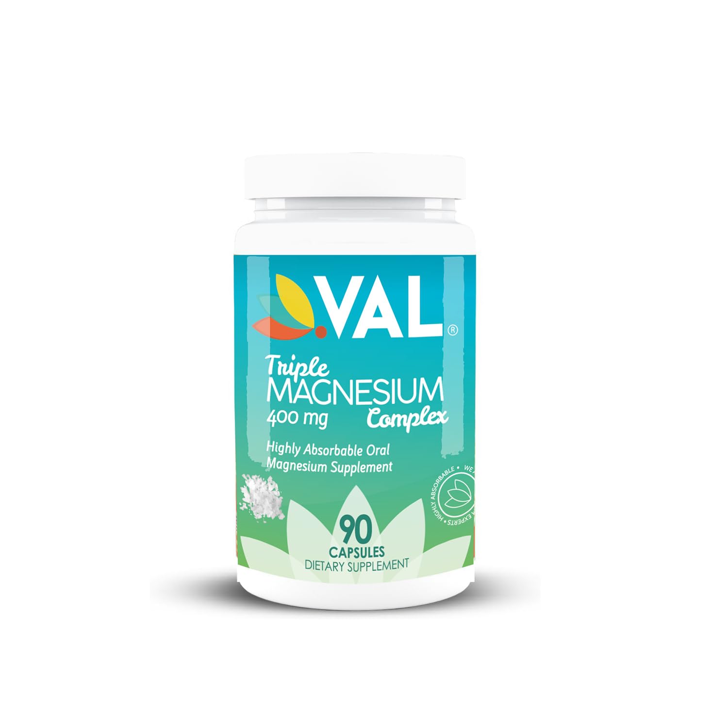 VAL Triple Magnesium Complex 400mg (Glycinate, Taurate & Citrate) for Muscle Relaxation, Sleep & Calm Energy, Vegan, Non-GMO, 90 Capsules - TrustMedUSA