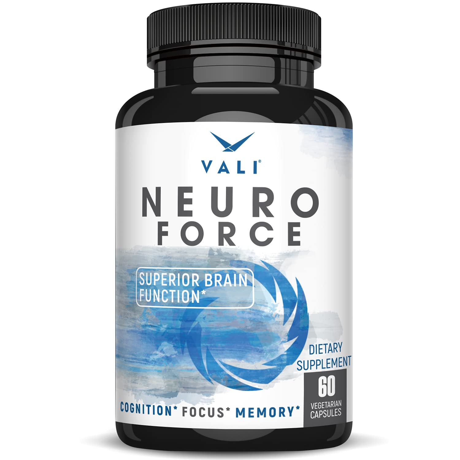 VALI Neuro Force Brain Booster Supplement for Focus, Memory, Clarity & Energy. Extra Strength Nootropic Cognitive Function Support for Mental Performance. with Natural Caffeine. 60 Veggie Capsules - TrustMedUSA