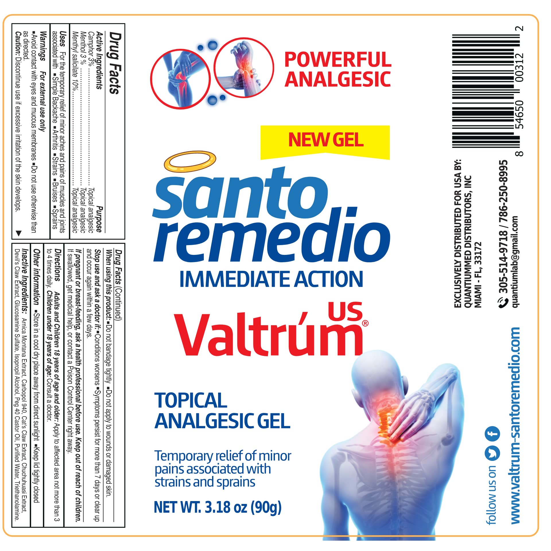 Valtrum Fast and Effective Relief. The only Natural Components Gel for External use with Powerful Action, Whose Effects are perceived Within 40 Seconds of Being Used. - TrustMedUSA