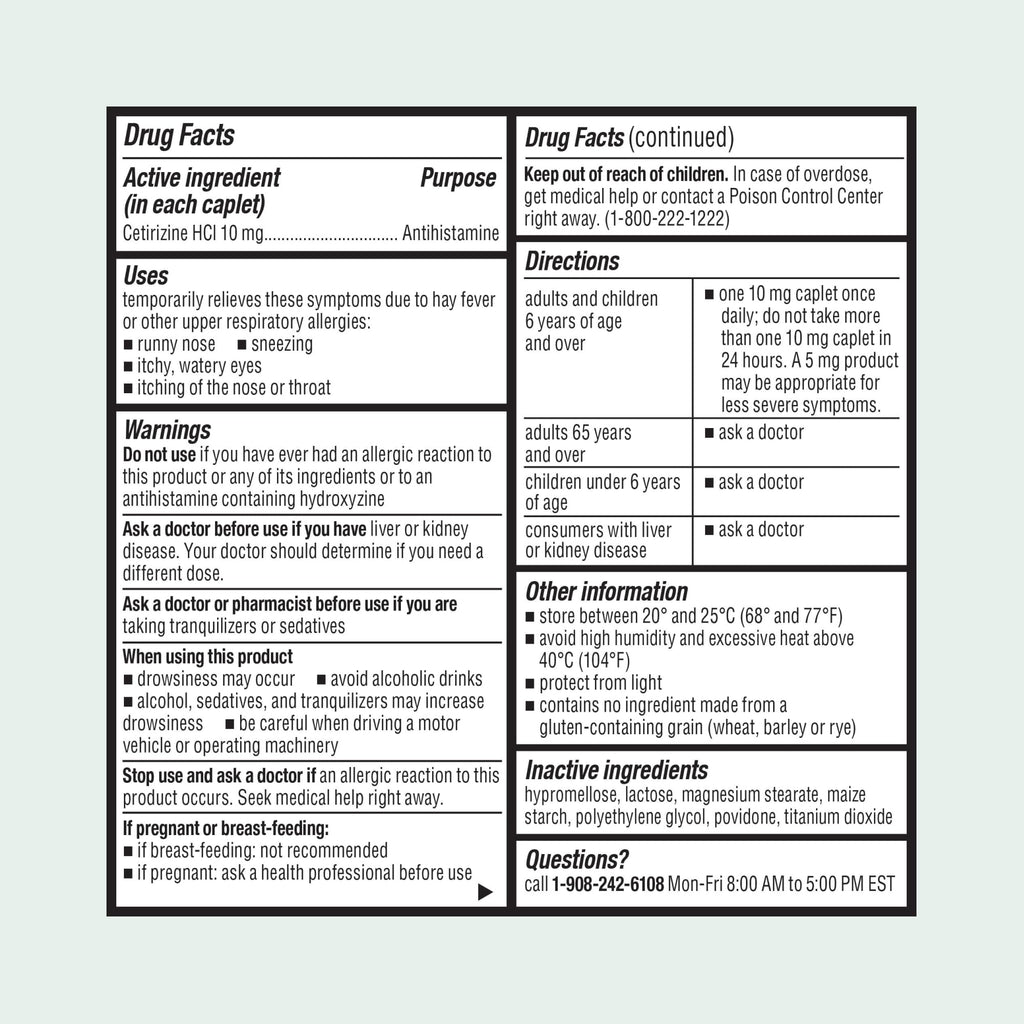 ValuMeds 24-Hour Allergy Medicine Antihistamine for Pollen, Hay Fever, Dry, Itchy Eyes, Allergies | Cetirizine HCl 10mg Caplets, Compare to Leading Brand (300 Count) - Maple Wellness Supplements