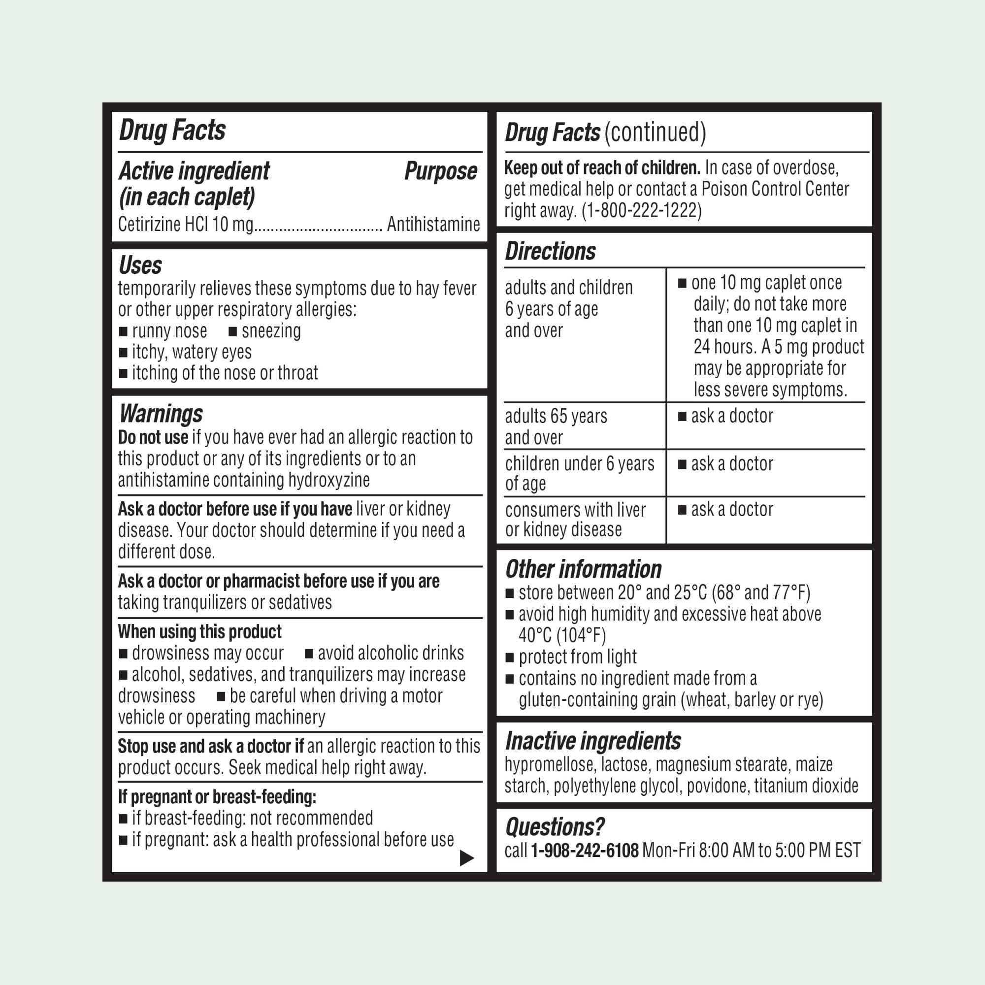ValuMeds 24-Hour Allergy Medicine Antihistamine for Pollen, Hay Fever, Dry, Itchy Eyes, Allergies | Cetirizine HCl 10mg Caplets, Compare to Leading Brand (300 Count) - Maple Wellness Supplements