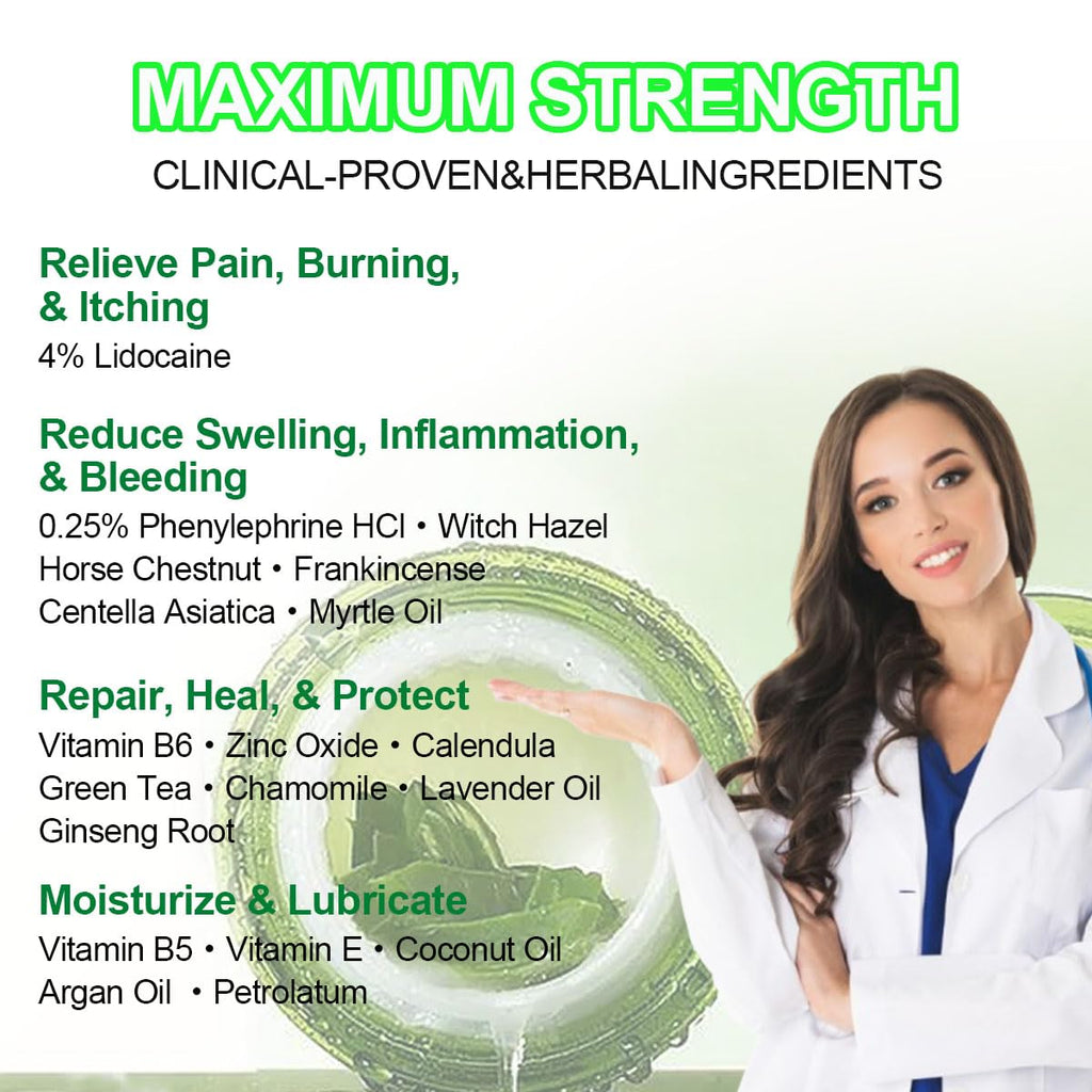 vamy Hemorrhoid Ointment (2 x 20g Tubes), 40g - Maximum Strength Formula for Hemorrhoidal Fast Relief, Soothes Itching, Burning & Discomfort - TrustMedUSA