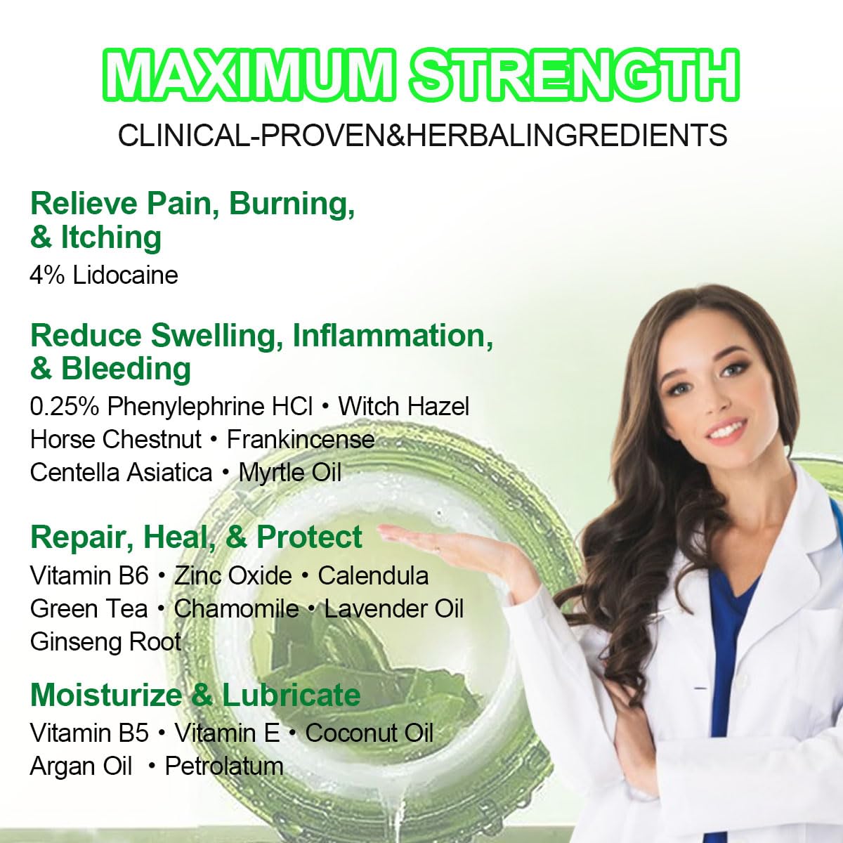 vamy Hemorrhoid Ointment (2 x 20g Tubes), 40g - Maximum Strength Formula for Hemorrhoidal Fast Relief, Soothes Itching, Burning & Discomfort - TrustMedUSA