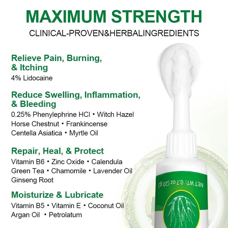 vamy Herbal Hemorrhoid Cream, Hemorrhoid Treatment and Hemorrhoids Cream with Lidocaine 4% and Phenylephrine HCI for Fast Relief of Pain, Swelling, Itching, Burning, Hemorrhoidal Treatment. 2 pc - TrustMedUSA