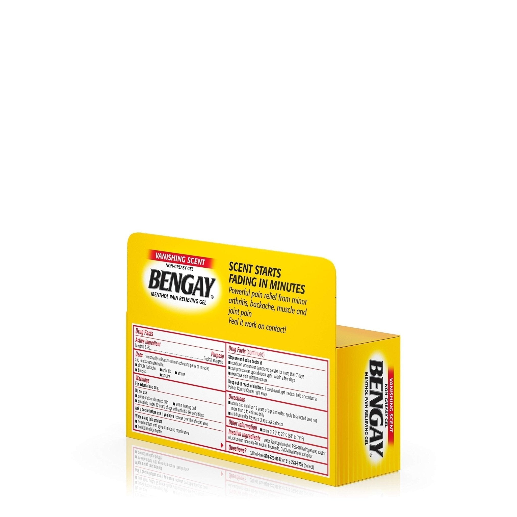 Vanishing Scent Bengay Relief Gel, Non-Greasy Topical Reliever with Cooling Menthol, 2 oz - TrustMedUSA