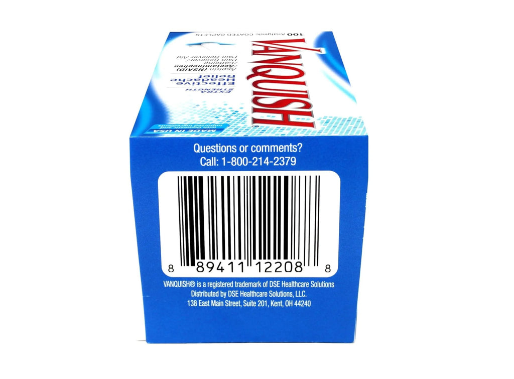 Vanquish Extra Strength Pain Reliever Caplets-100 ct. (Pack of 3) - TrustMedUSA