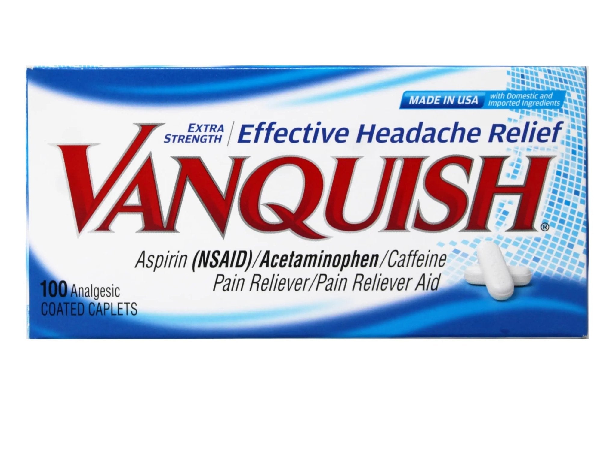 Vanquish Extra Strength Pain Reliever Caplets-100 ct. (Pack of 3) - TrustMedUSA