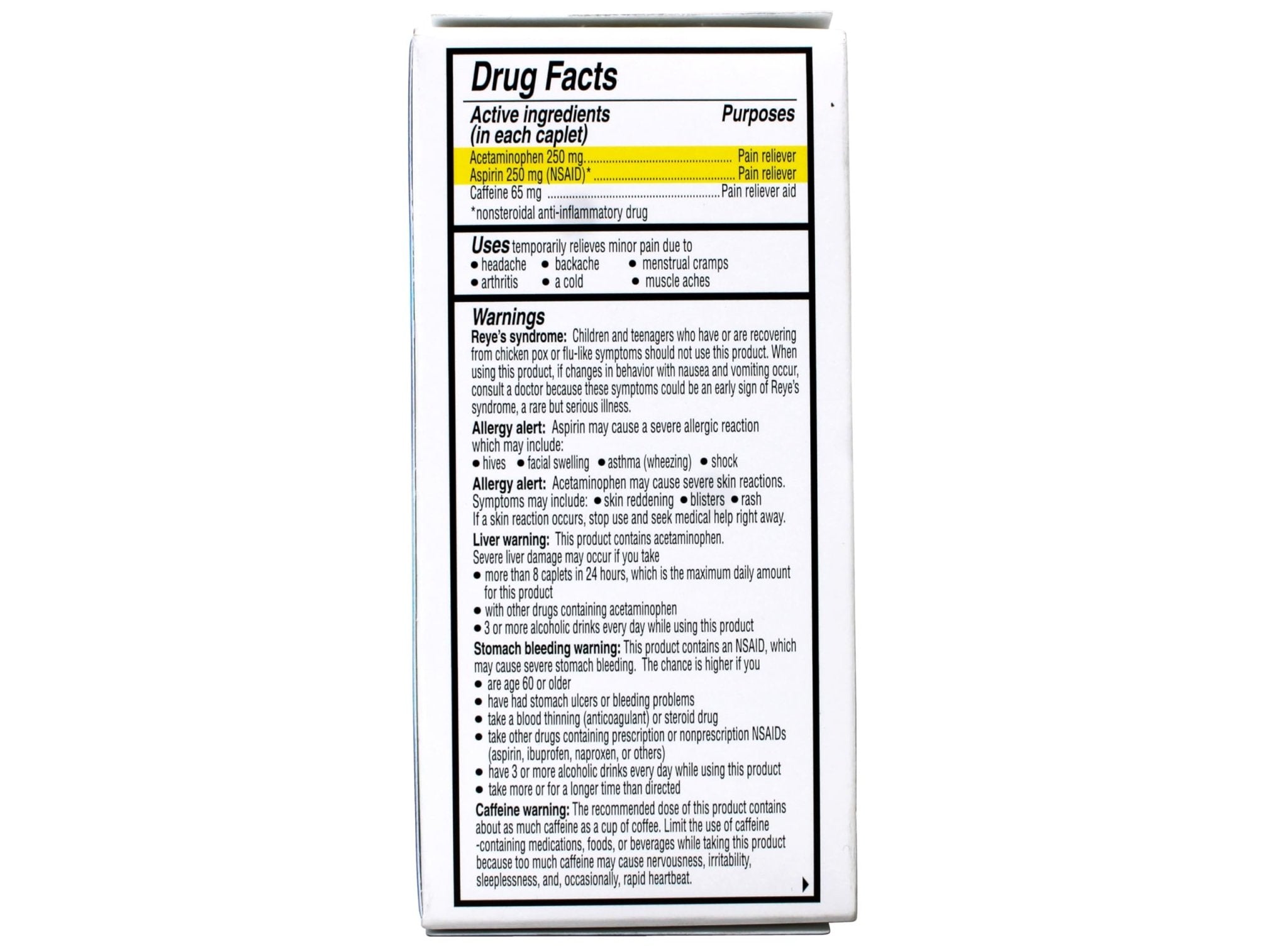 Vanquish Extra Strength Pain Reliever Headache Relief Aspirin Acetaminophen Caffeine 100 Coated Caplets (Pack of 2) - TrustMedUSA