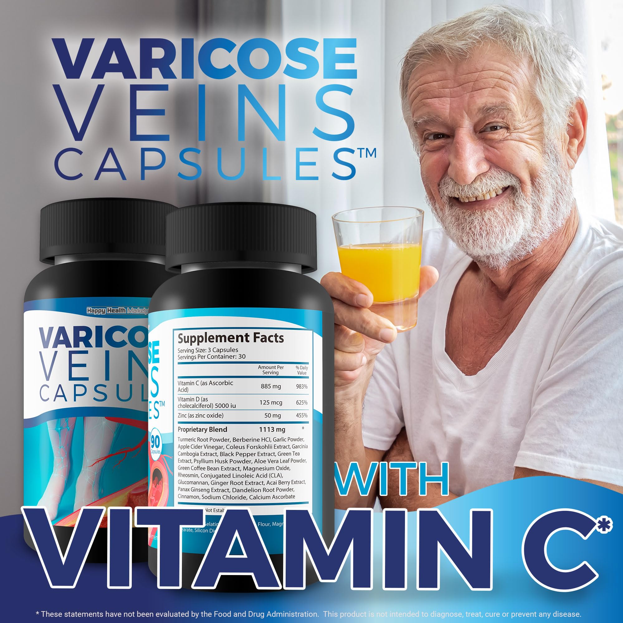 Varicose Veins Capsules - Our Best Natural Varicose Veins Treatment - Varicose Vein Supplement Anti Varicose Veins Women - Herbal Varicose Veins Treatment for Legs - Herbal Remedies for Varicose Veins - TrustMedUSA