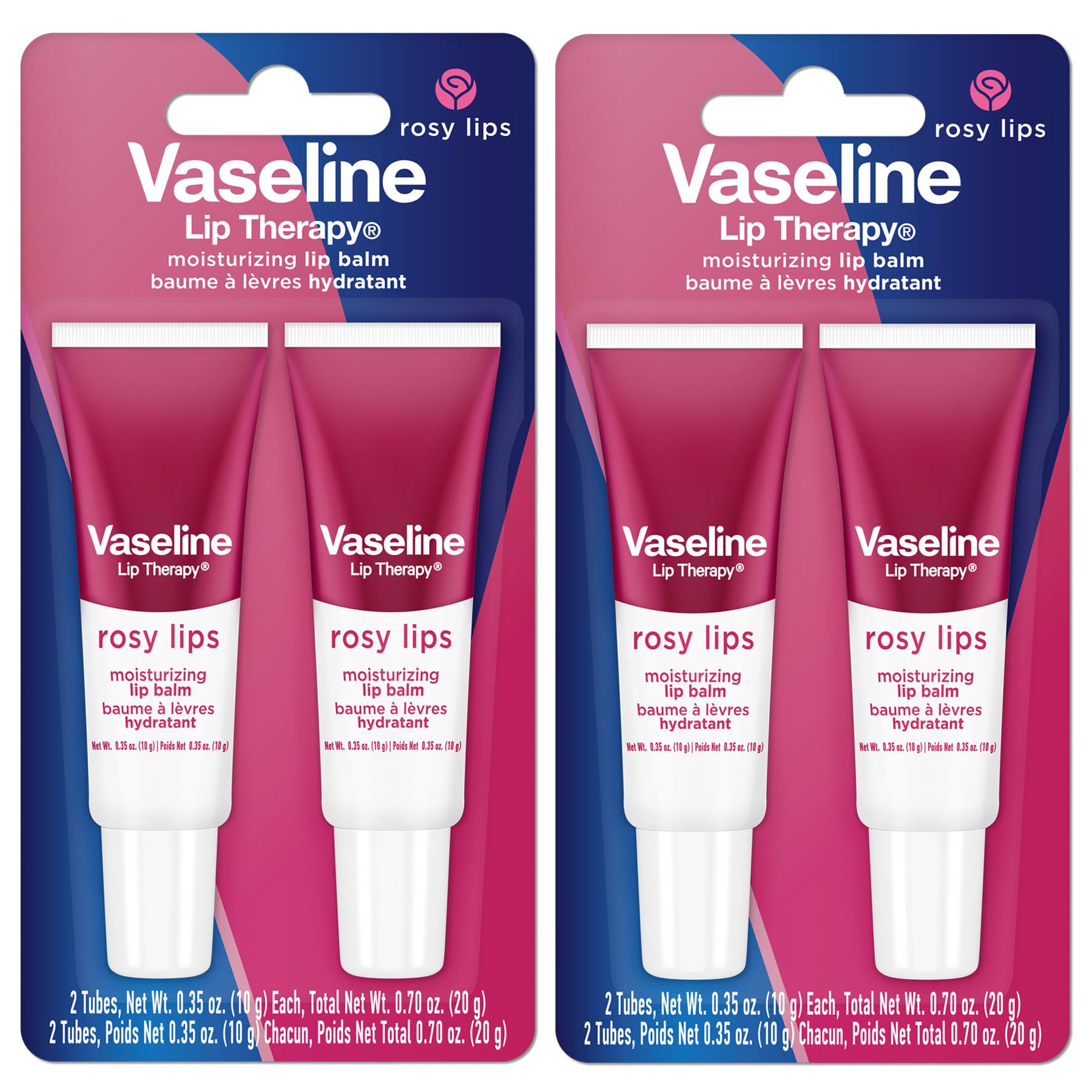 Vaseline Lip Therapy Rosy Lips Moisturizing Lip Balm - Twin Pack (2-Pack) - TrustMedUSA