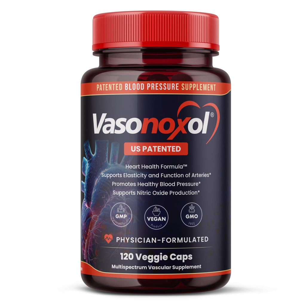 Vasonoxol U.S. Patented Nitric Oxide Supplement for Blood Pressure Support 2880mg - Physician Formulated Vascular Health Formula with L-Arginine & L-Citrulline - Vegan, Non-GMO (120 Capsules) - TrustMedUSA