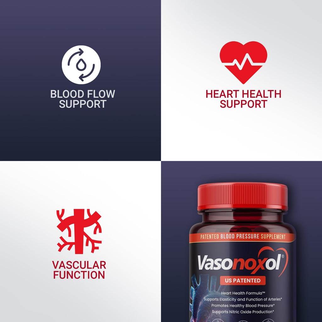 Vasonoxol U.S. Patented Nitric Oxide Supplement for Blood Pressure Support 2880mg - Physician Formulated Vascular Health Formula with L-Arginine & L-Citrulline - Vegan, Non-GMO (120 Capsules) - TrustMedUSA