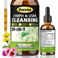 Vccvaa Lymph & Liver Cleanse - 20-in-1 Lymphatic Drainage & Liver Detox Supplement with Milk Thistle, Echinacea, Fucoxanthin - 60mL Liquid Formula for Immune & Digestive Support - Maple Wellness Supplements