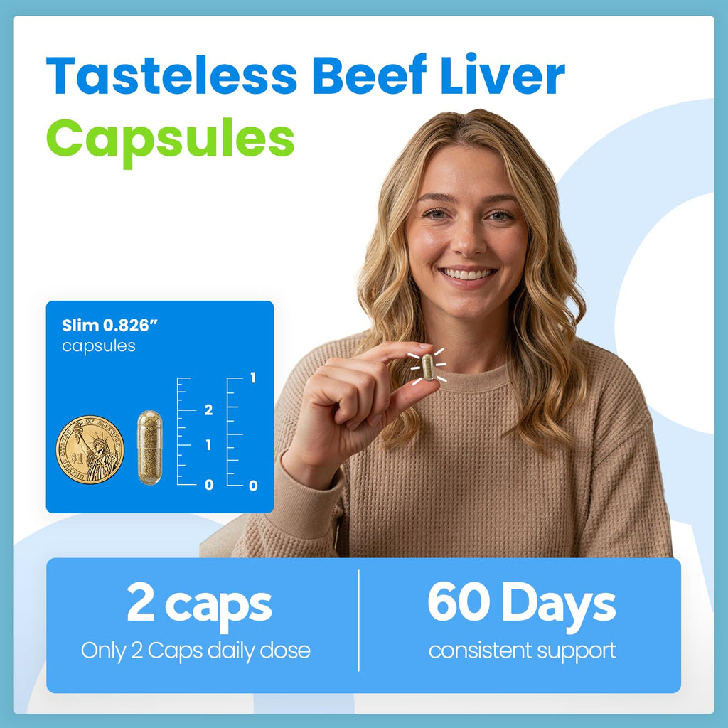 VCCVBB Beef Organ Supplements for Women, Beef Liver, Kidney, Heart, Uterus Tissue, Hormonal Balance, Immune Support,Natural Iron Vitamins Supplements for Energy, Grass Fed Pasture Raised 120 Capsules - TrustMedUSA