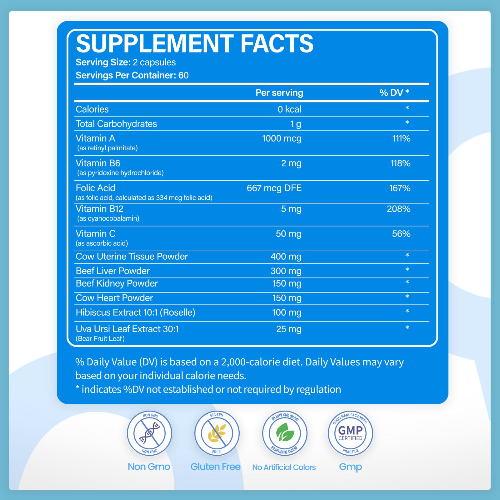 VCCVBB Beef Organ Supplements for Women, Beef Liver, Kidney, Heart, Uterus Tissue, Hormonal Balance, Immune Support,Natural Iron Vitamins Supplements for Energy, Grass Fed Pasture Raised 120 Capsules - TrustMedUSA
