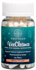 VeeFresh - VeeCleanse Boric Acid Vaginal Suppositories - Vaginal pH Balance Suppositories - Vaginal Odor Control - Feel Fresh, Feminine and Confident - TrustMedUSA