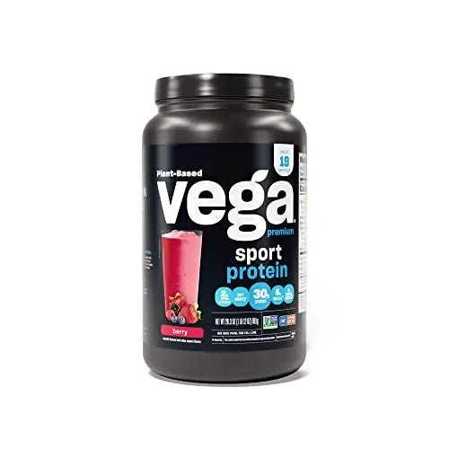 Vega Premium Sport Protein Berry Protein Powder, Vegan, Non GMO, Gluten Free Plant - TrustMedUSA