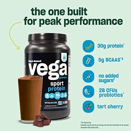 Vega Premium Sport Protein Chocolate Protein Powder, Vegan, Non GMO, Gluten Free - TrustMedUSA