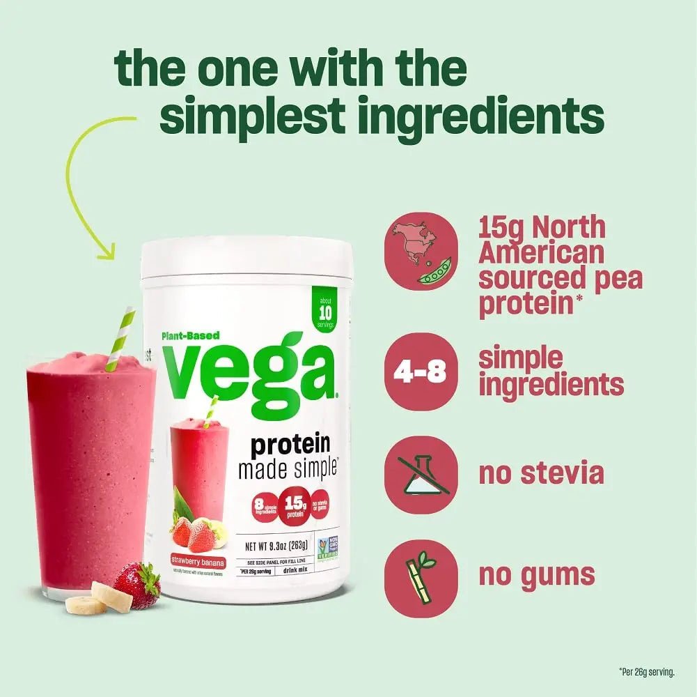 Vega Protein Made Simple, Caramel Toffee - Stevia Free Vegan Protein Powder, Plant Based - TrustMedUSA
