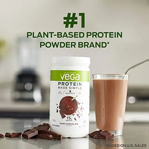 Vega Protein Made Simple, Dark Chocolate - Stevia Free Vegan Protein Powder - TrustMedUSA