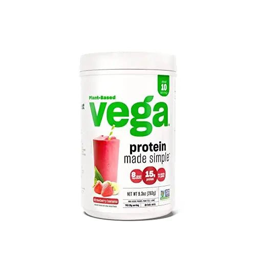 Vega Protein Made Simple Protein Powder, Strawberry Banana - Stevia Free, Vegan - TrustMedUSA