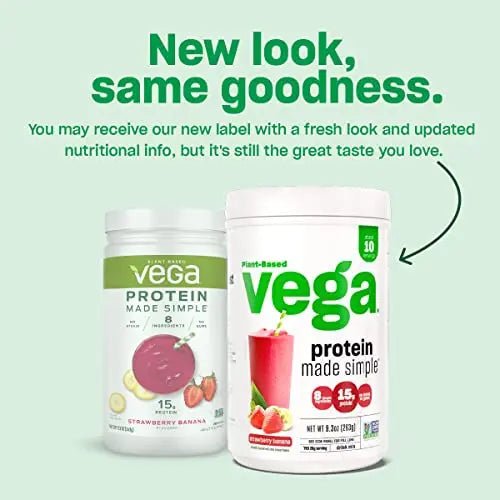 Vega Protein Made Simple Protein Powder, Strawberry Banana - Stevia Free, Vegan - TrustMedUSA