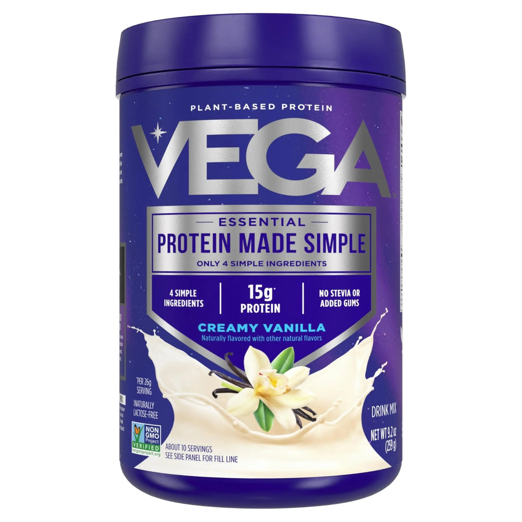Vega Protein Made Simple Protein Powder, Vanilla - Stevia Free, Vegan, Plant Based, Healthy, Gluten Free, Pea Protein for Women and Men, 9.2 oz (Packaging May Vary) - TrustMedUSA