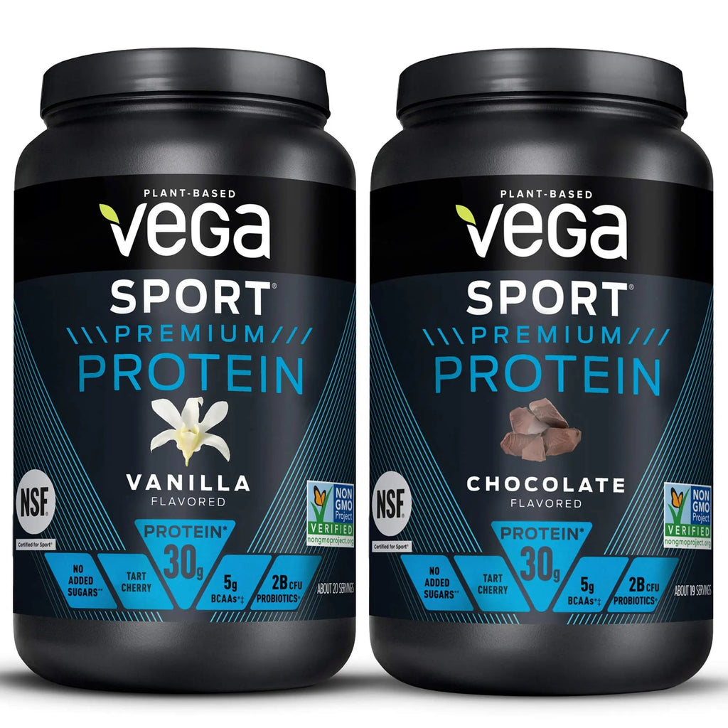 Vega Sport Premium Protein Powder Bundle, Chocolate + Vanilla, Plant Based Protein - TrustMedUSA