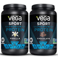Vega Sport Premium Protein Powder Bundle, Chocolate + Vanilla, Plant Based Protein - TrustMedUSA