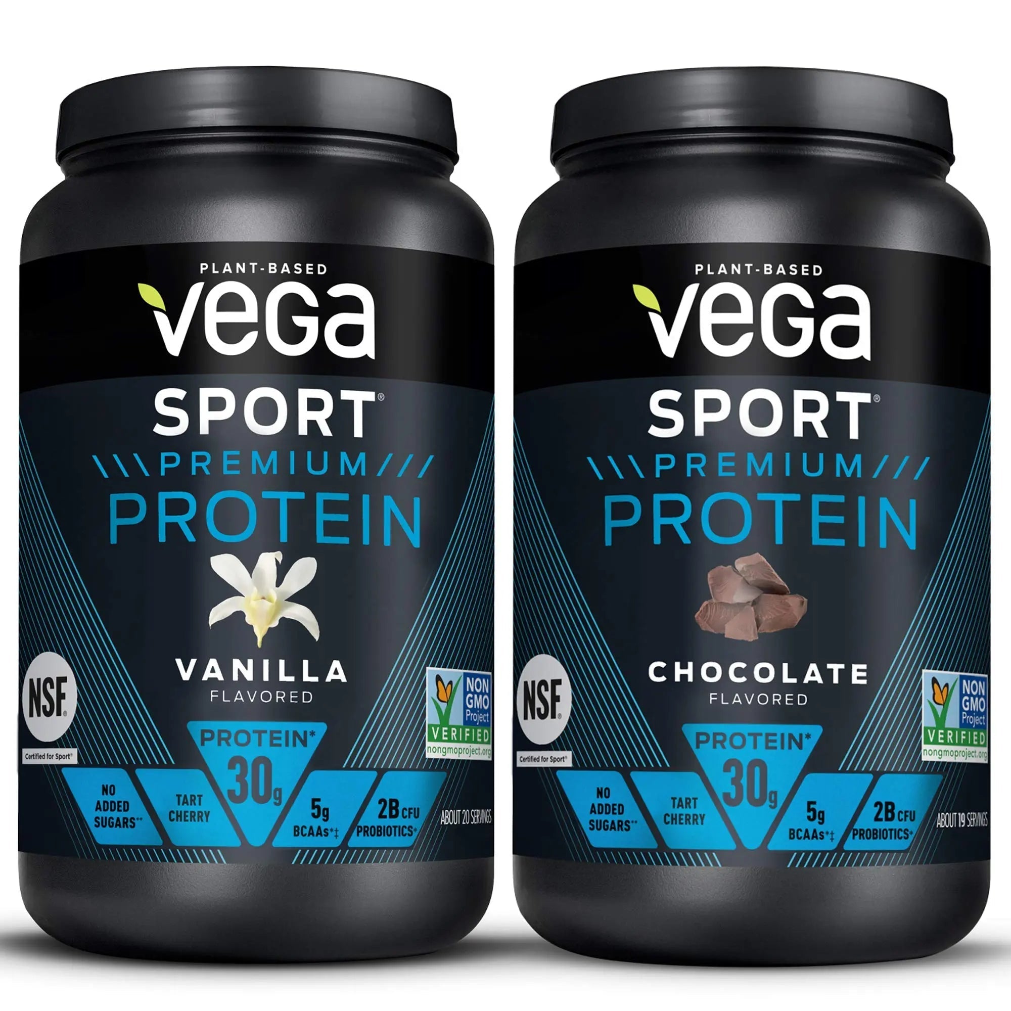 Vega Sport Premium Protein Powder Bundle, Chocolate + Vanilla, Plant Based Protein - TrustMedUSA
