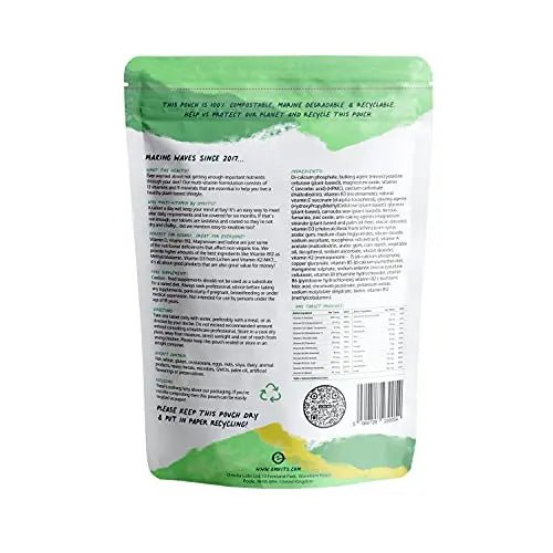 Vegan Multivitamins & Minerals - With High Strength Vitamin B12, D3, K2 & Iron - TrustMedUSA