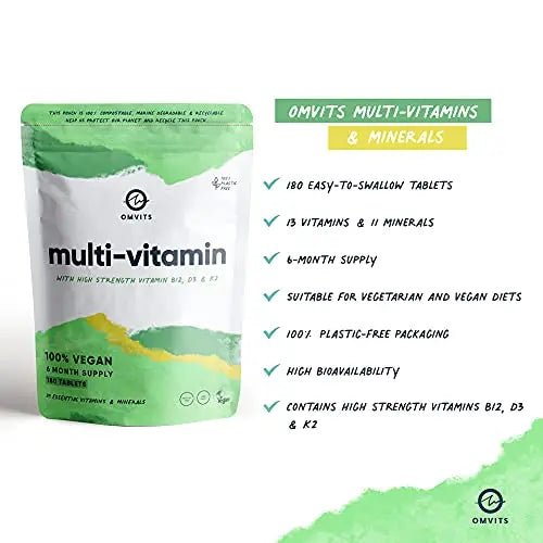 Vegan Multivitamins & Minerals - With High Strength Vitamin B12, D3, K2 & Iron - TrustMedUSA