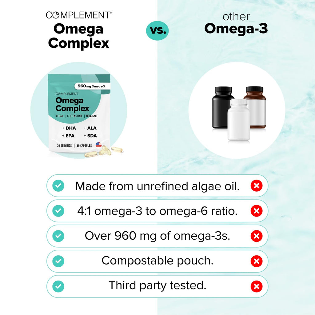 Vegan Omega 3 Supplement- 960mg Omega-3 Fatty Acids, DHA, EPA, SDA, ALA Supplement - Immune Support- 30 Servings, 60 Liquid Capsules - TrustMedUSA