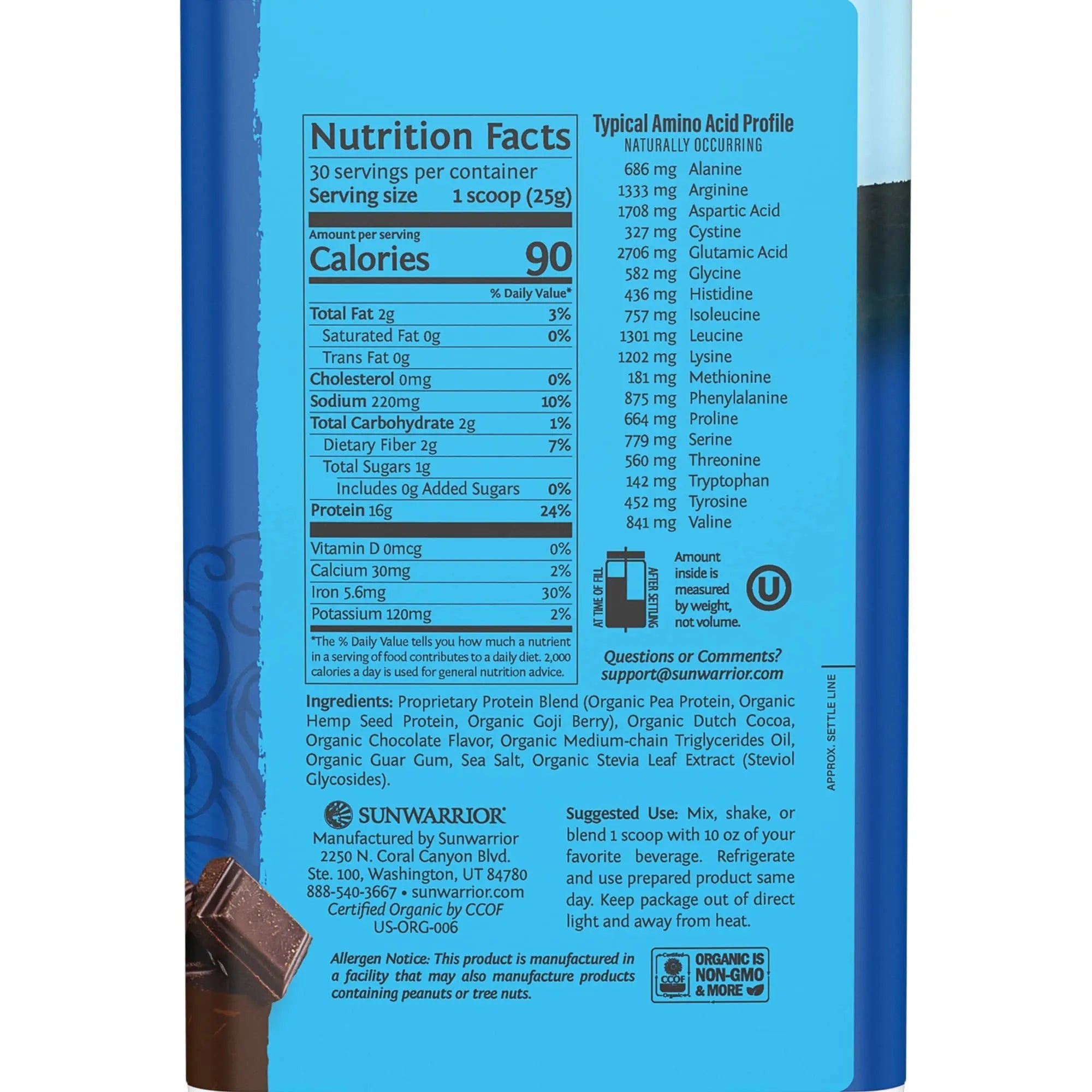 Vegan Organic Protein Powder Plant-based | BCAA Amino Acids Hemp Seed Soy - TrustMedUSA