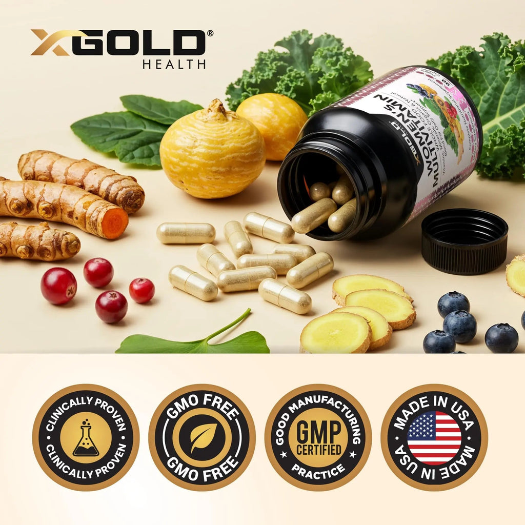Vegan Women's Daily Multivitamin 50 Plus with Organic WholeFood Based Natural Ingredients, Ginger, Maca, Multi-Vitamin B Complex & More - TrustMedUSA