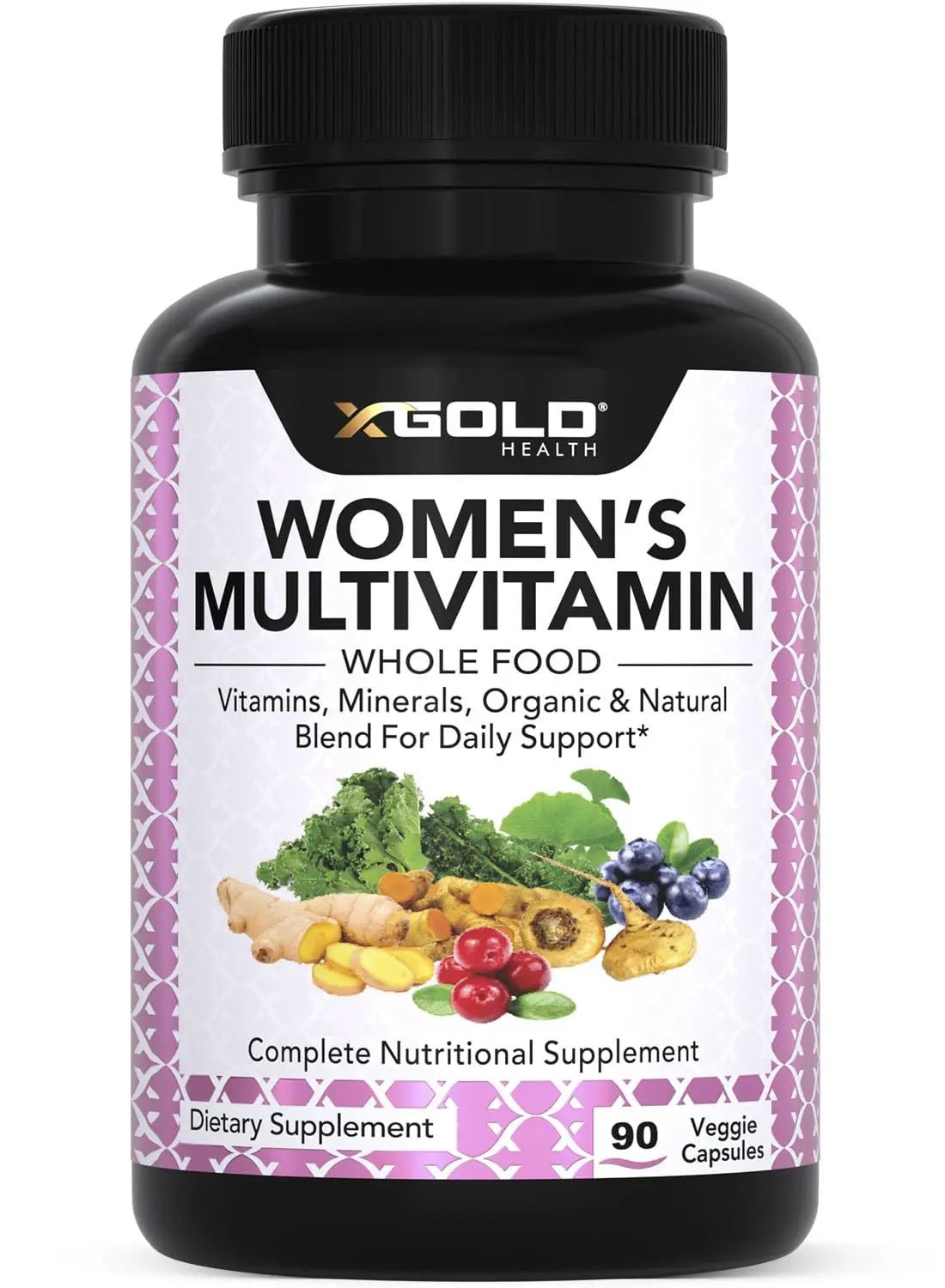 Vegan Women's Daily Multivitamin 50 Plus with Organic WholeFood Based Natural Ingredients, Ginger, Maca, Multi-Vitamin B Complex & More - TrustMedUSA