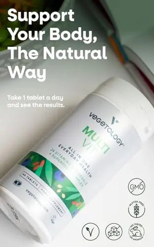 Vegetology MultiVit Vegan Multivitamins w/26 Vitamin & Mineral Supplements - TrustMedUSA