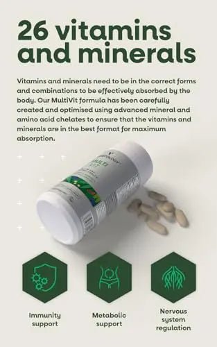 Vegetology MultiVit Vegan Multivitamins w/26 Vitamin & Mineral Supplements - TrustMedUSA