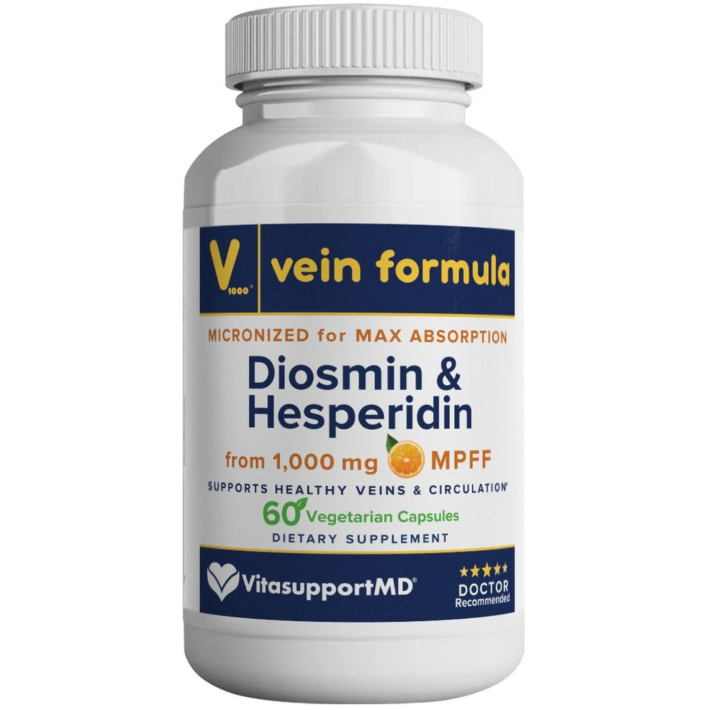 Vein Formula Diosmin Hesperidin 1000mg, Micronized Bioflavonoids Blend for Blood Circulation, Vein Support MPFF Supplement - TrustMedUSA