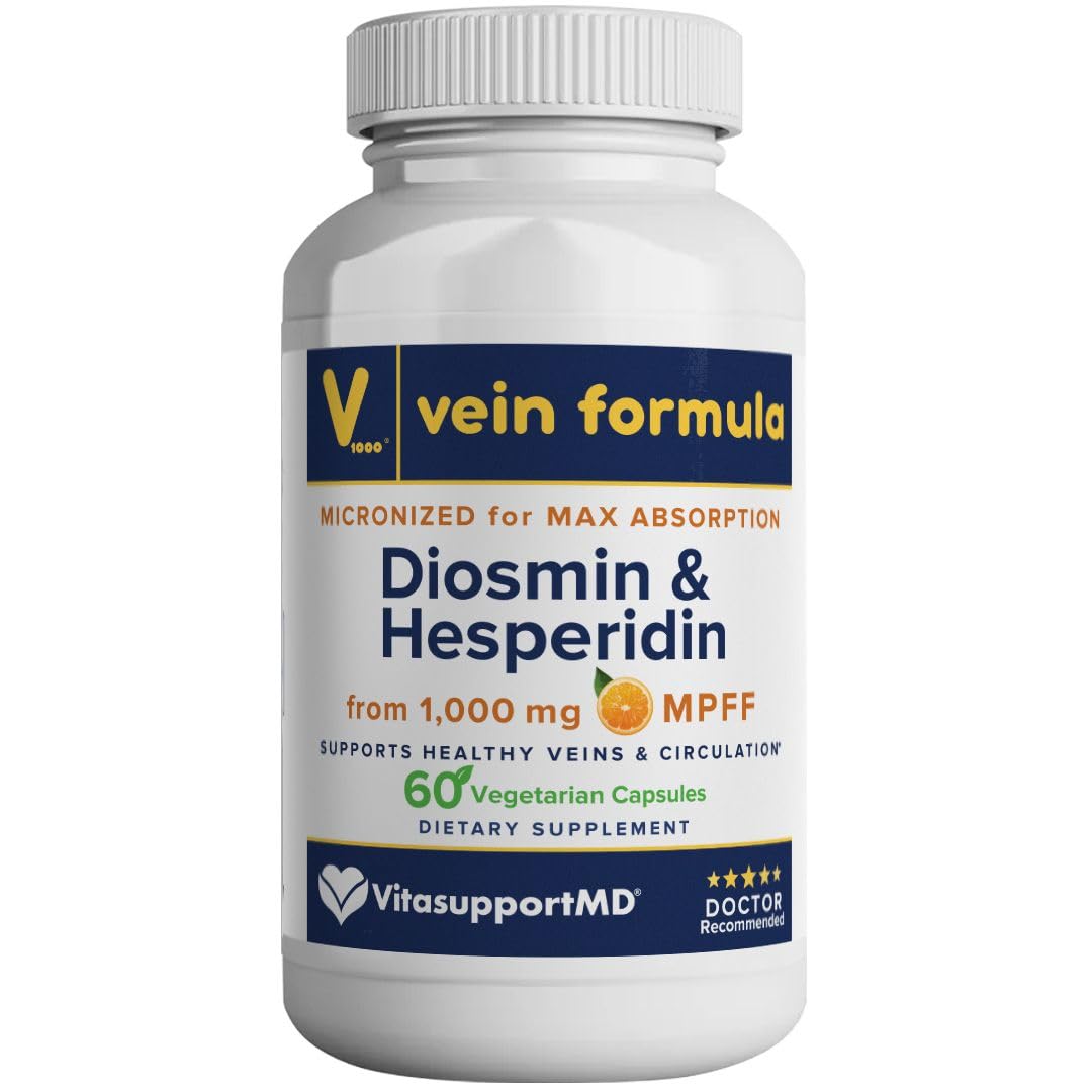 Vein Formula Diosmin Hesperidin 1000mg, Micronized Bioflavonoids Blend for Blood Circulation, Vein Support MPFF Supplement - TrustMedUSA