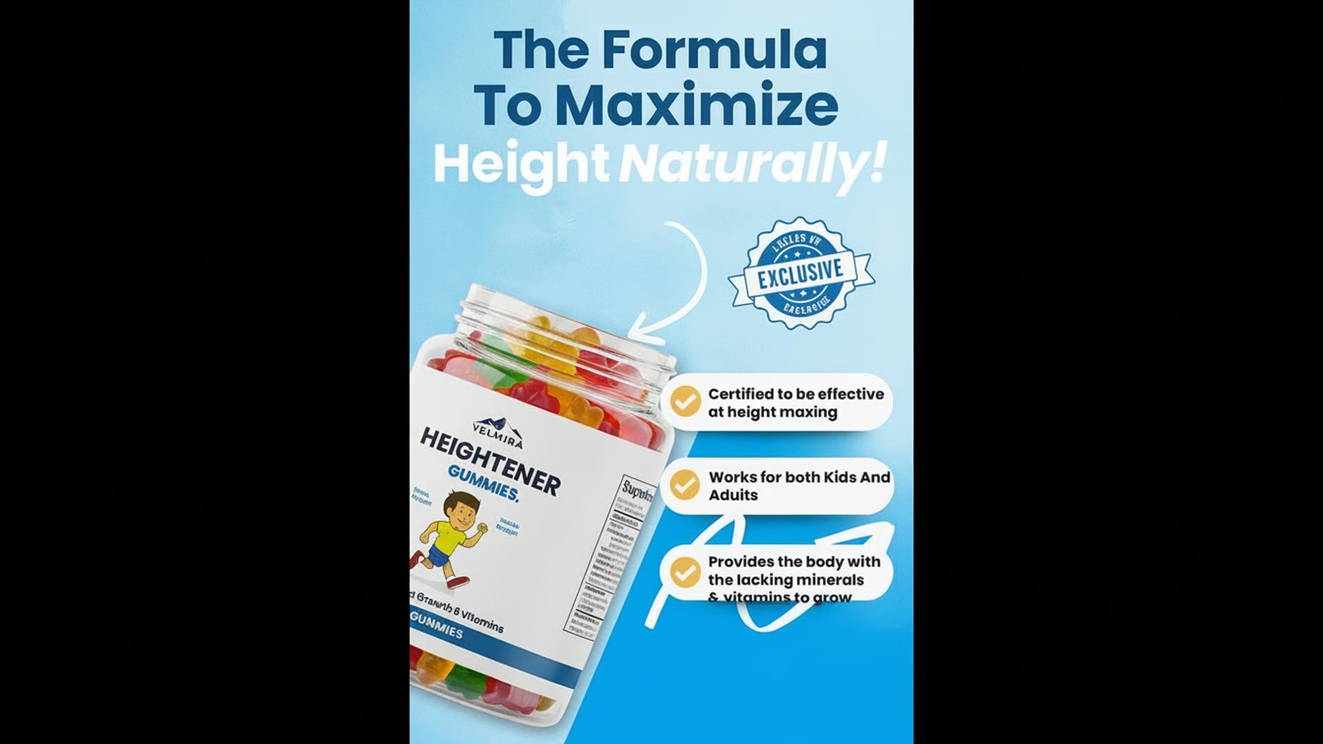 Velmira® Heightener Gummies for Bone Health & Development Support – Essential Vitamins & Minerals, Easy-to-Chew Gummies for Kids, Teens & Adults (Ages 5+) - TrustMedUSA