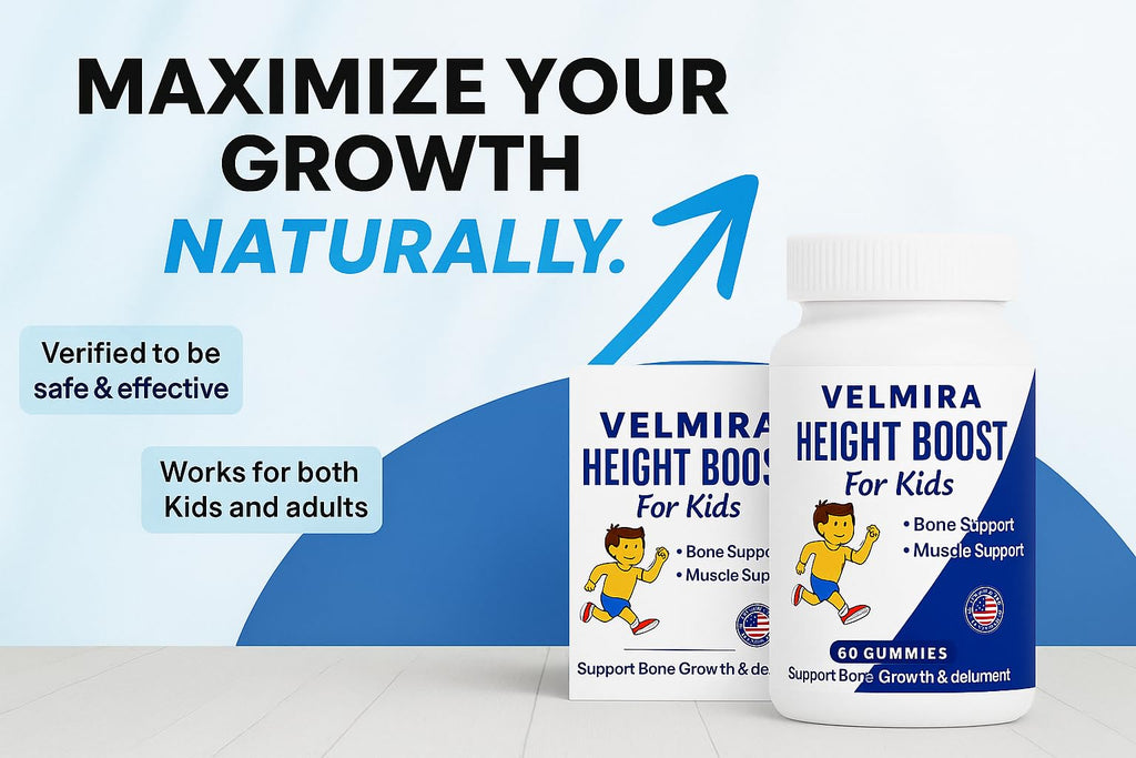 Velmira® Heightener Gummies for Bone Health & Development Support – Essential Vitamins & Minerals, Easy-to-Chew Gummies for Kids, Teens & Adults (Ages 5+) - TrustMedUSA